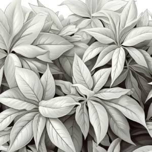 Papier Peint Tropical Monochrome Feuilles Exotiques Palmiers Élégant