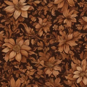 Papier peint floral vintage aux tons cuivrés et dorés