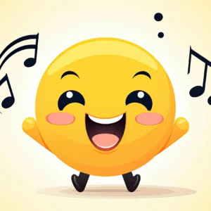 Papier Peint Emoji Musical Joyeux avec Notes de Musique