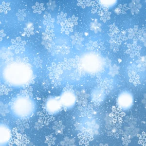 Papier Peint Flocons de Neige Bleu Hivernal Féerique