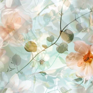 Papier peint floral romantique aux tons poudrés et aquarelle délicate