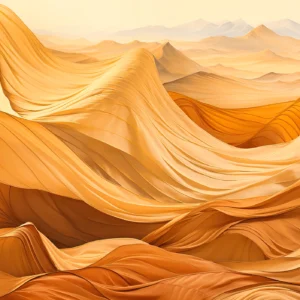 Papier Peint Dunes Dorées Abstraites Paysage Montagneux Ondulant