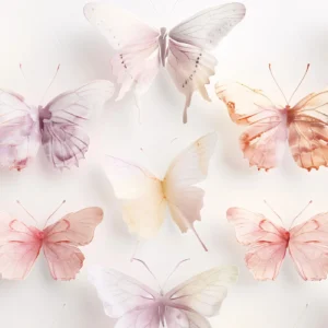 Papier Peint Papillons Aquarelle Pastel Délicats et Romantiques