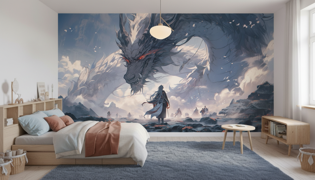 Dragon Majestueux dans les Nuages - Épopée Fantastique Asiatique - Chambre enfant