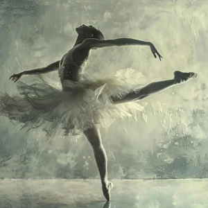 Danseuse Ballet Artistique Mouvement Gracieux Papier Peint Vintage Sépia