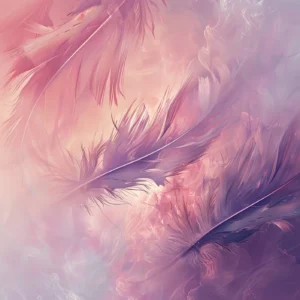 Papier peint abstrait plumes dégradé rose violet lumineux artistique