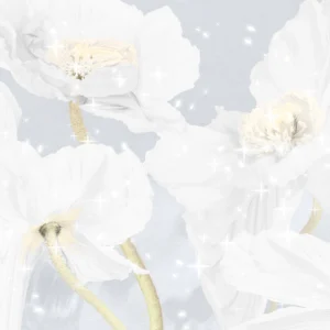 Papier peint floral blanc délicat avec motifs botaniques romantiques