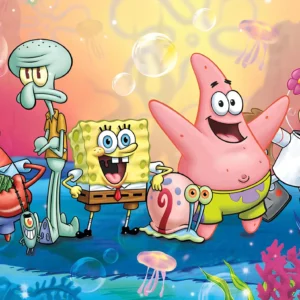 Papier Peint SpongeBob SquarePants Aventure Sous-Marine Colorée Enfant