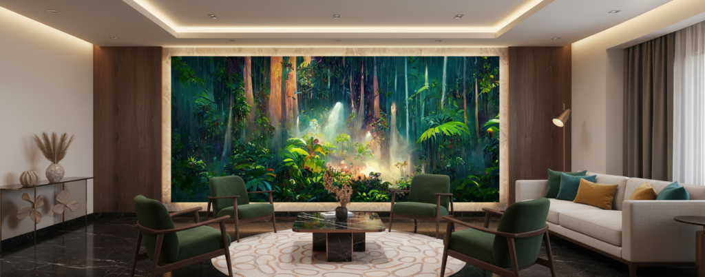 Forêt Tropicale Mystique avec Rayons de Lumière Dorée - Hôtel