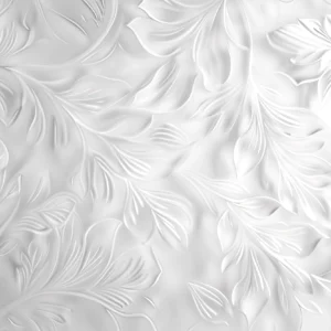 Papier Peint Tropical Blanc Embossé Feuilles de Palmier Relief