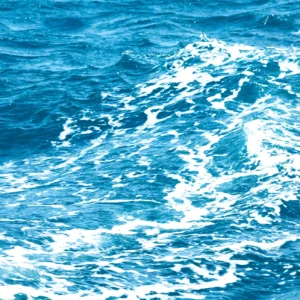 Papier Peint Vagues Océaniques Bleu Turquoise Écume Blanche