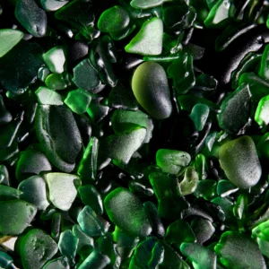 Papier Peint Galets de Verre Verts Effet Océan Naturel