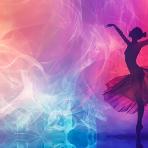 Papier Peint Silhouette Danseuse Flamenca Abstraite Colorée Moderne