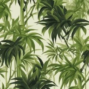 Papier peint jungle tropicale palmiers verts luxuriants sur fond crème