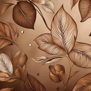 Papier peint élégant feuilles dorées tons chaleureux automne luxueux