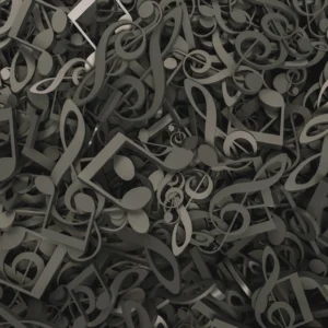 Papier Peint Musical Symphonie Notes et Clés de Sol Artistique