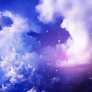 Papier peint nuages étoilés ciel nocturne bleu violet cosmique