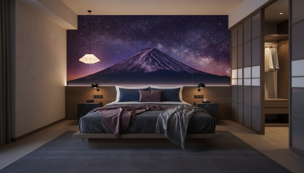 Majestueux Mont Fuji sous la Voie Lactée Étoilée Nocturne - Hôtel