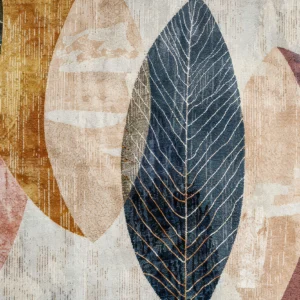Papier Peint Feuillages Stylisés aux Nuances Modernes et Texturées