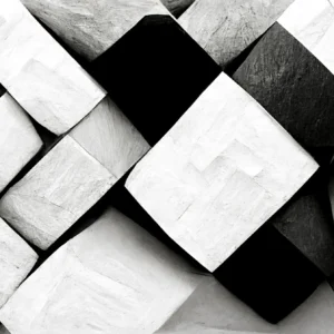 Papier Peint Géométrique Cubes 3D Noir et Blanc