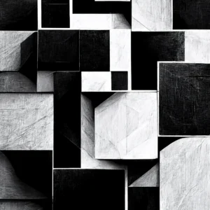 Papier Peint Géométrique Tridimensionnel Noir et Blanc Moderne