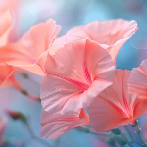 Papier Peint Fleurs Tropicales Rose Corail Effet Lumineux Artistique