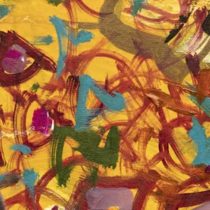 Papier peint abstrait expressionniste aux tons chauds et vibrants