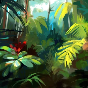 Papier Peint Jungle Tropicale Lumineuse aux Tons Verts Éclatants