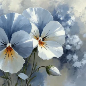 Papier Peint Fleurs Bleues Aquarelle Style Artistique et Romantique