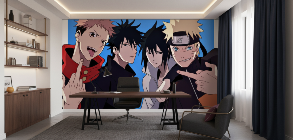 Papier Peint Anime Naruto Personnages Héros Manga Style Japonais - Bureau