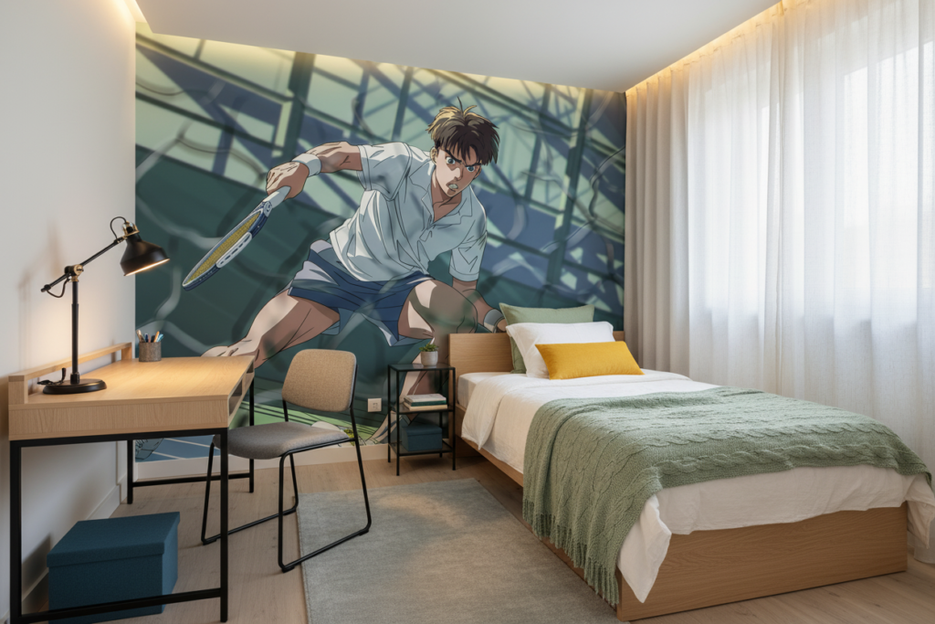 Papier peint anime tennis joueur dynamique sport moderne - Chambre ado