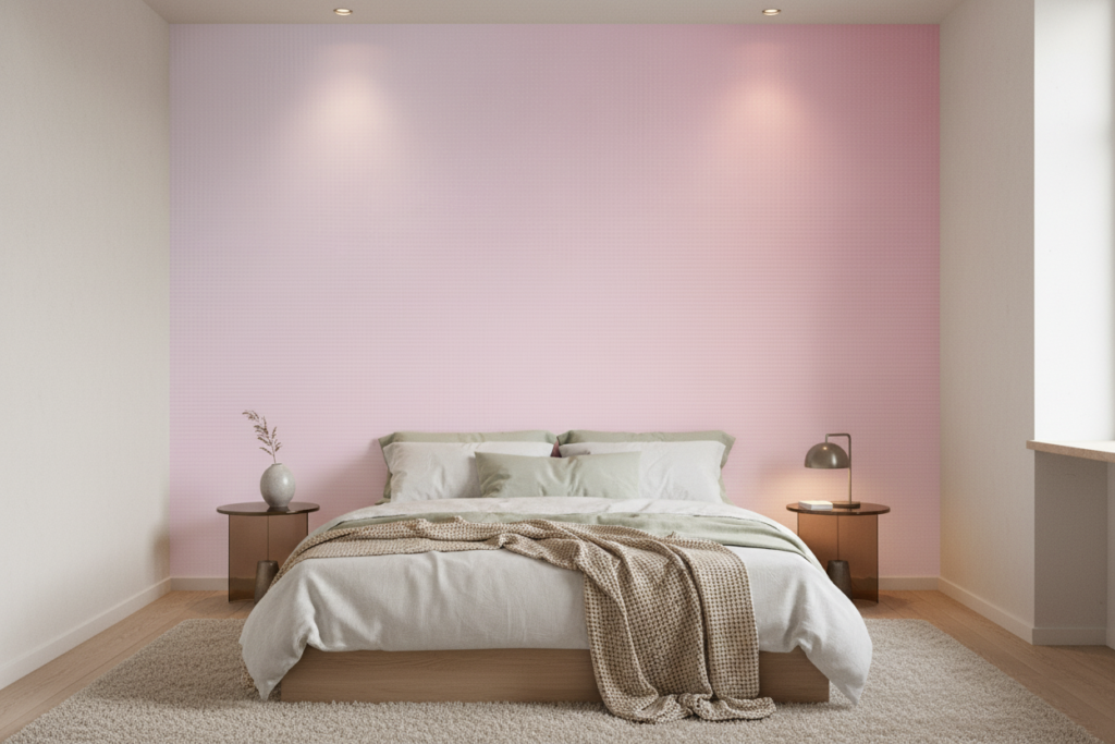 Papier Peint Dégradé Rose Pastel Minimaliste Moderne - Chambre adulte