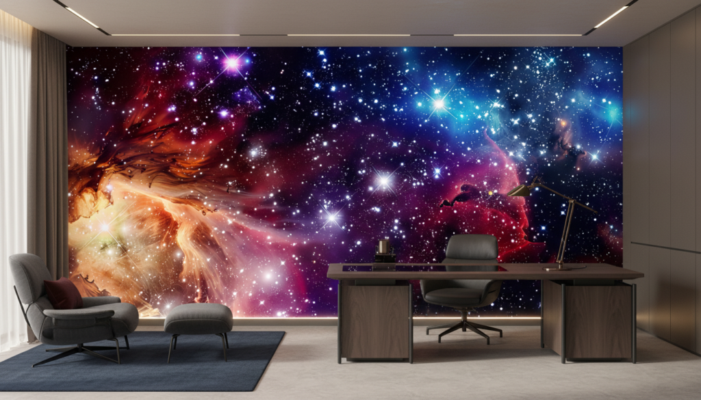 Papier Peint Galaxie Cosmique Étoiles Nébuleuses Multicolores Spectaculaire - Bureau