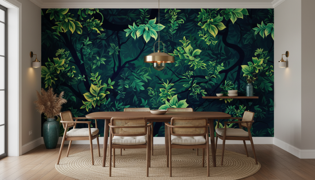 Papier peint jungle tropicale végétation luxuriante verte naturelle - Salle à manger