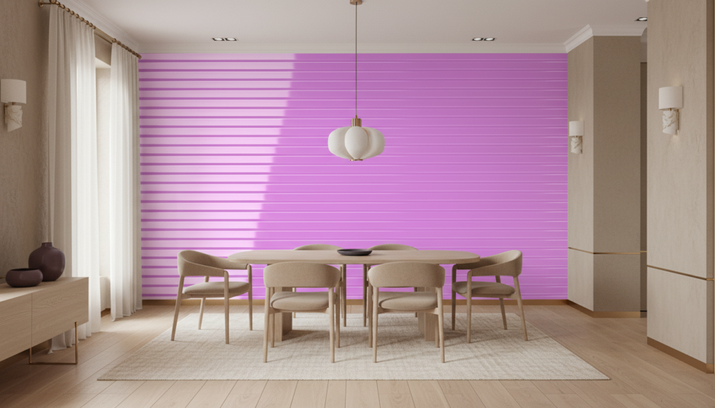 Papier Peint Lignes Dégradées Violet Rose Moderne Abstrait - Salle à manger