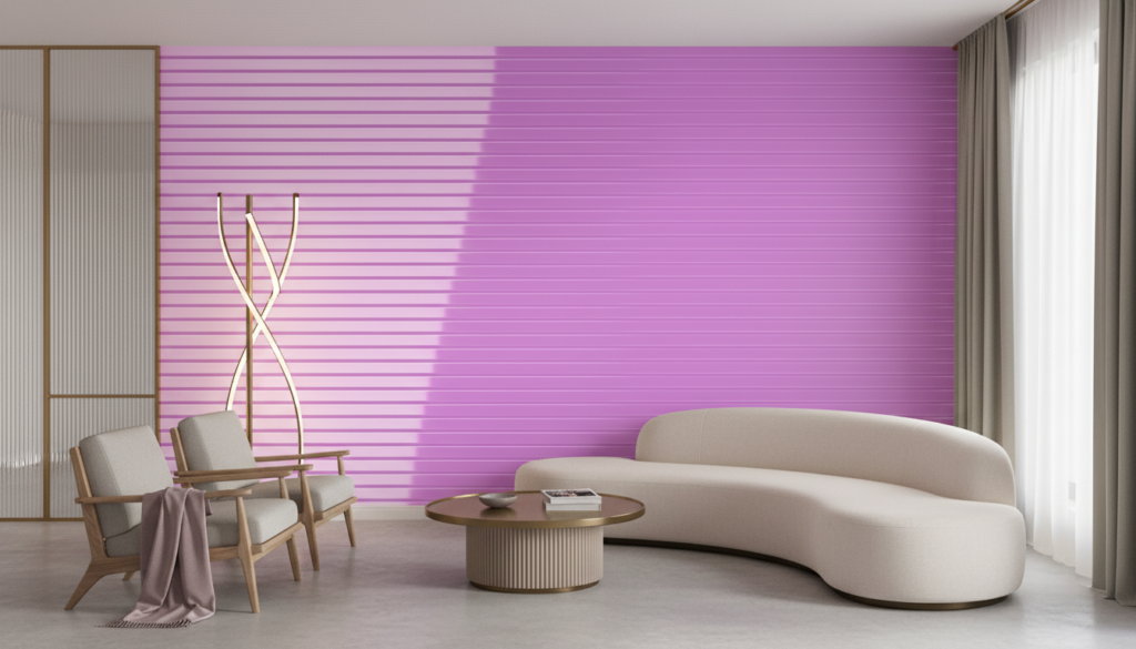 Papier Peint Lignes Dégradées Violet Rose Moderne Abstrait - Salon / Séjour