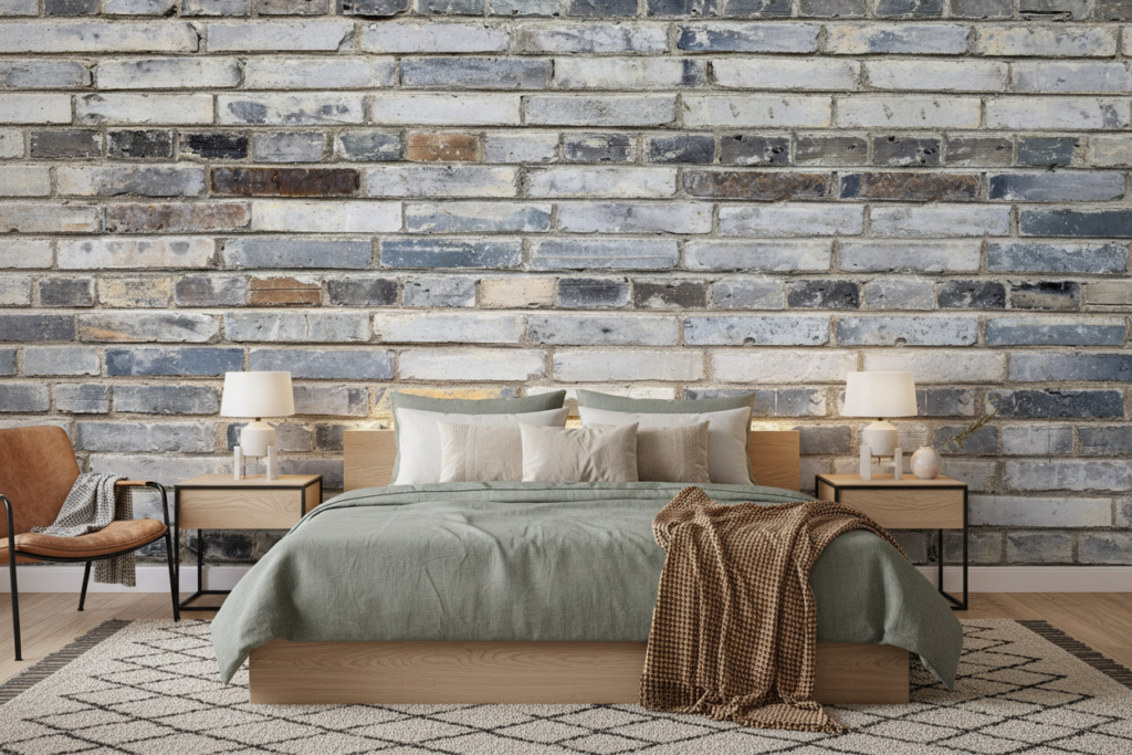 Papier Peint Mur de Briques Anciennes Effet Texture Réaliste - Chambre adulte