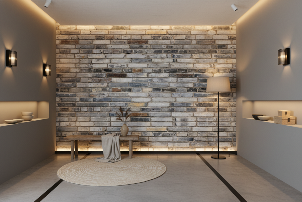 Papier Peint Mur de Briques Anciennes Effet Texture Réaliste - Couloir