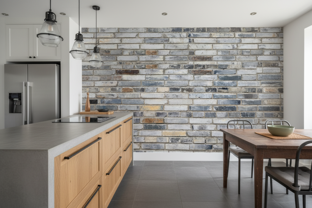 Papier Peint Mur de Briques Anciennes Effet Texture Réaliste - Cuisine