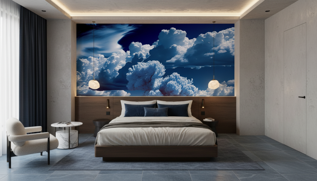 Papier peint nuages dramatiques ciel bleu tempête spectaculaire naturel - Hôtel