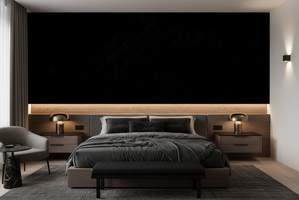 Papier Peint Texture Sombre Minimaliste Élégant Contemporain - Chambre adulte