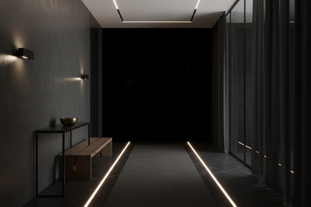 Papier Peint Texture Sombre Minimaliste Élégant Contemporain - Couloir