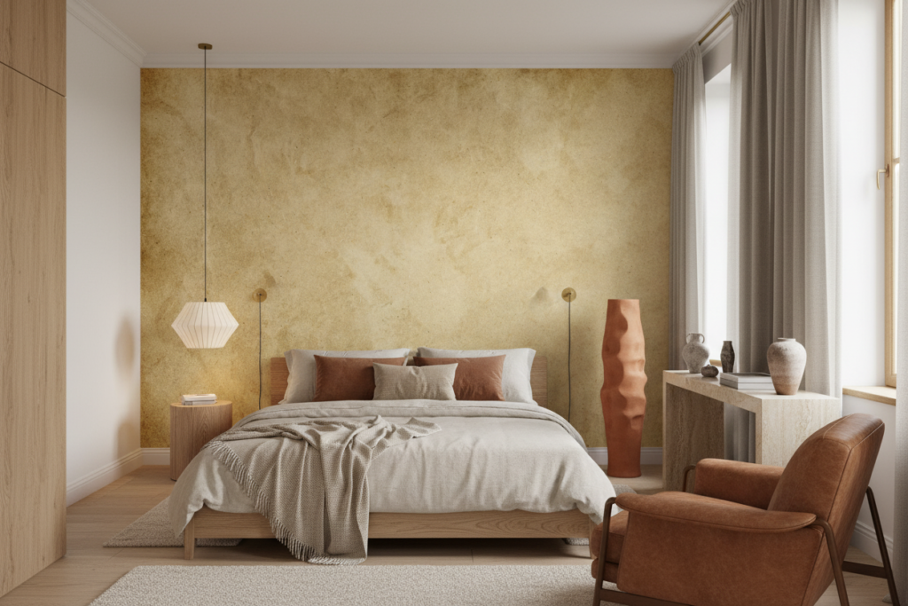 Papier peint texture vintage beige effet parchemin ancien vieilli - Chambre adulte