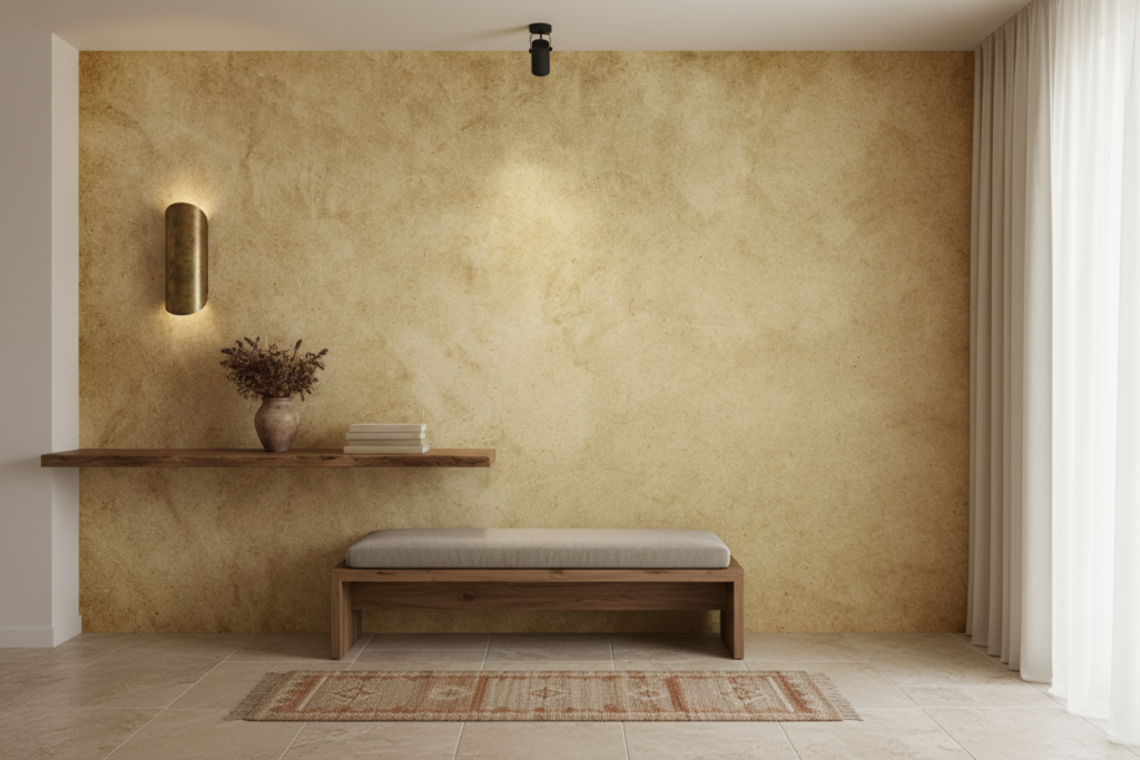 Papier peint texture vintage beige effet parchemin ancien vieilli - Entrée