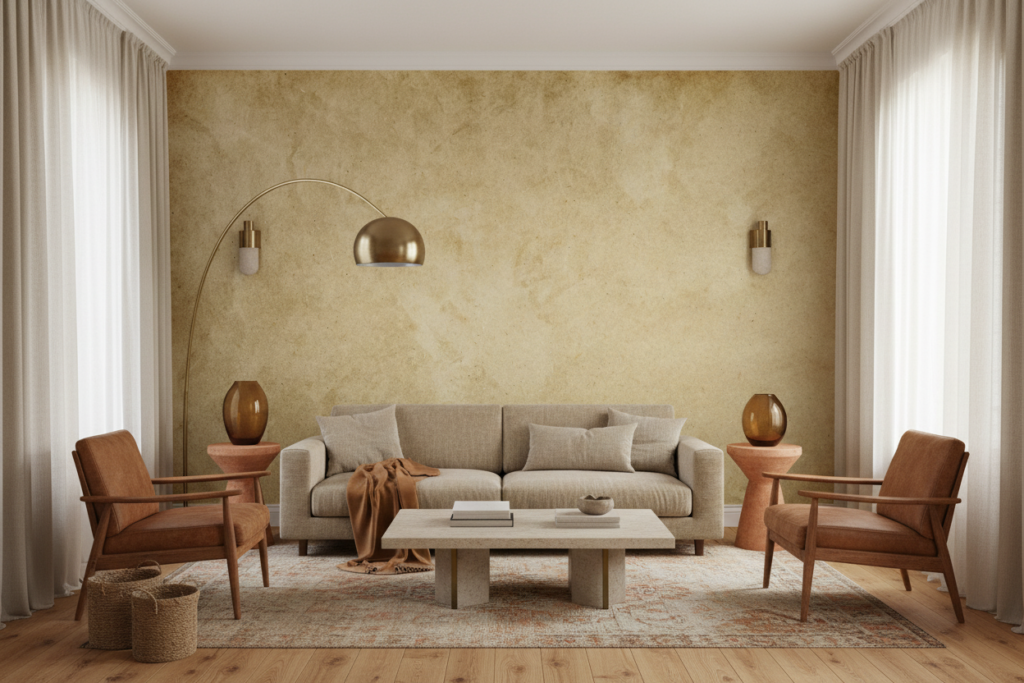 Papier peint texture vintage beige effet parchemin ancien vieilli - Salon / Séjour