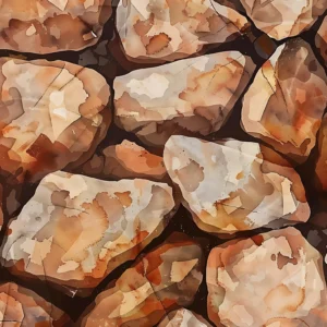 Papier Peint Pierre Naturelle Effet Galets Sculptés Aquarelle