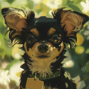 Adorable Chiot Yorkshire Terrier dans Jardin Fleuri Lumineux