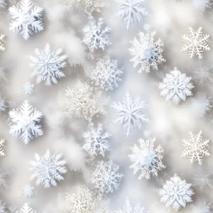 Papier Peint Flocons de Neige Blanc Gris Nuageux Hiver
