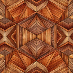 Papier peint géométrique parquet bois motifs 3D chevrons