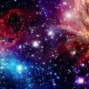 Papier Peint Galaxie Cosmique Étoiles Nébuleuses Multicolores Spectaculaire